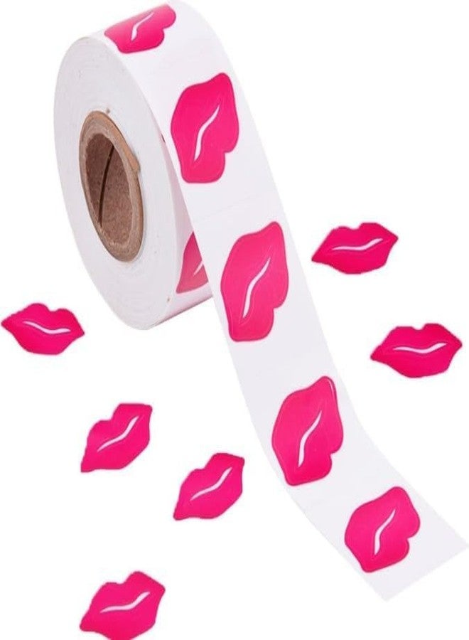 Bwexxt ٥٠٠ قطعة من ملصقات تسمير الشفاه، ملصقات وردية اللون مثقبة ذاتية اللصق على شكل قبلات، ملصقات سرير تسمير ذاتية اللصق قابلة للإزالة، ملصقات جسم مثقبة قابلة للإزالة لتسمير البشرة - Image 1